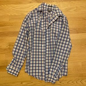 Express Mens plaid Button Up Long Sleeve